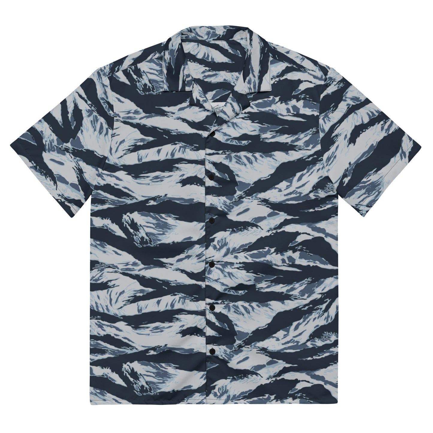 American Tiger Stripe Blue Frost CAMO Unisex button shirt - 2XS - Button Shirts