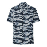 Tiger Stripe Blue Frost CAMO Unisex Short-Sleeve Button Shirt - Button-Up