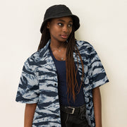 Tiger Stripe Blue Frost CAMO Unisex Short-Sleeve Button Shirt - Button-Up