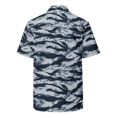 American Tiger Stripe Blue Frost CAMO Unisex button shirt - Button Shirts