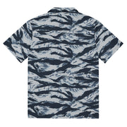 Tiger Stripe Blue Frost CAMO Unisex Short-Sleeve Button Shirt - Button-Up