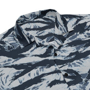 Tiger Stripe Blue Frost CAMO Unisex Short-Sleeve Button Shirt - Button-Up
