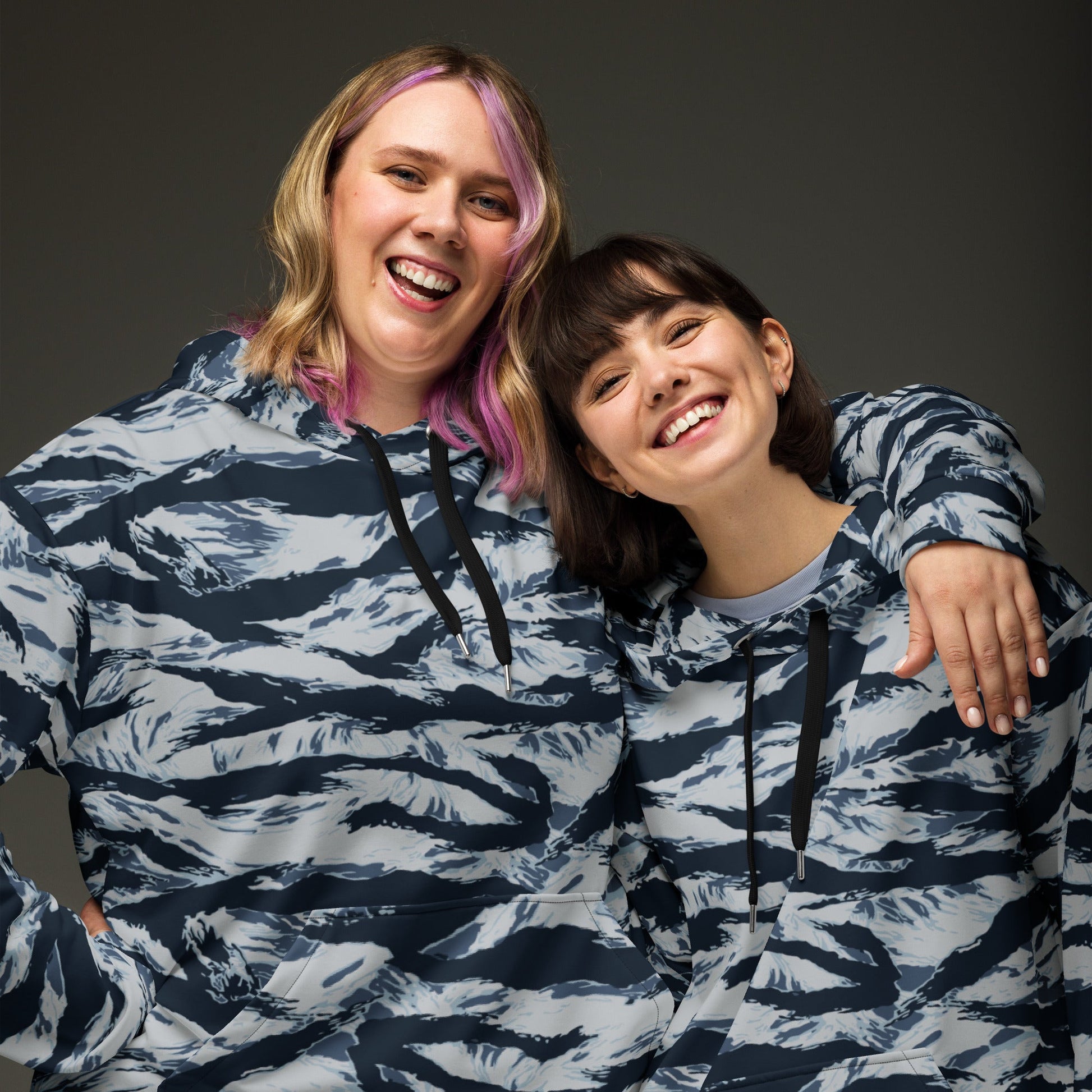 American Tiger Stripe Blue Frost CAMO Unisex Hoodie - Hoodies