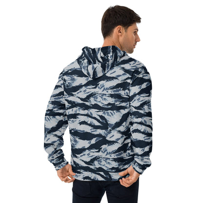American Tiger Stripe Blue Frost CAMO Unisex Hoodie - Hoodies