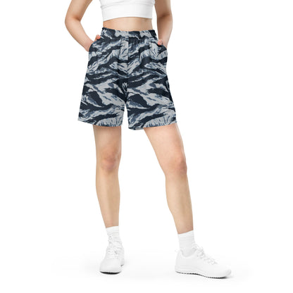 American Tiger Stripe Blue Frost CAMO Unisex Mesh Shorts