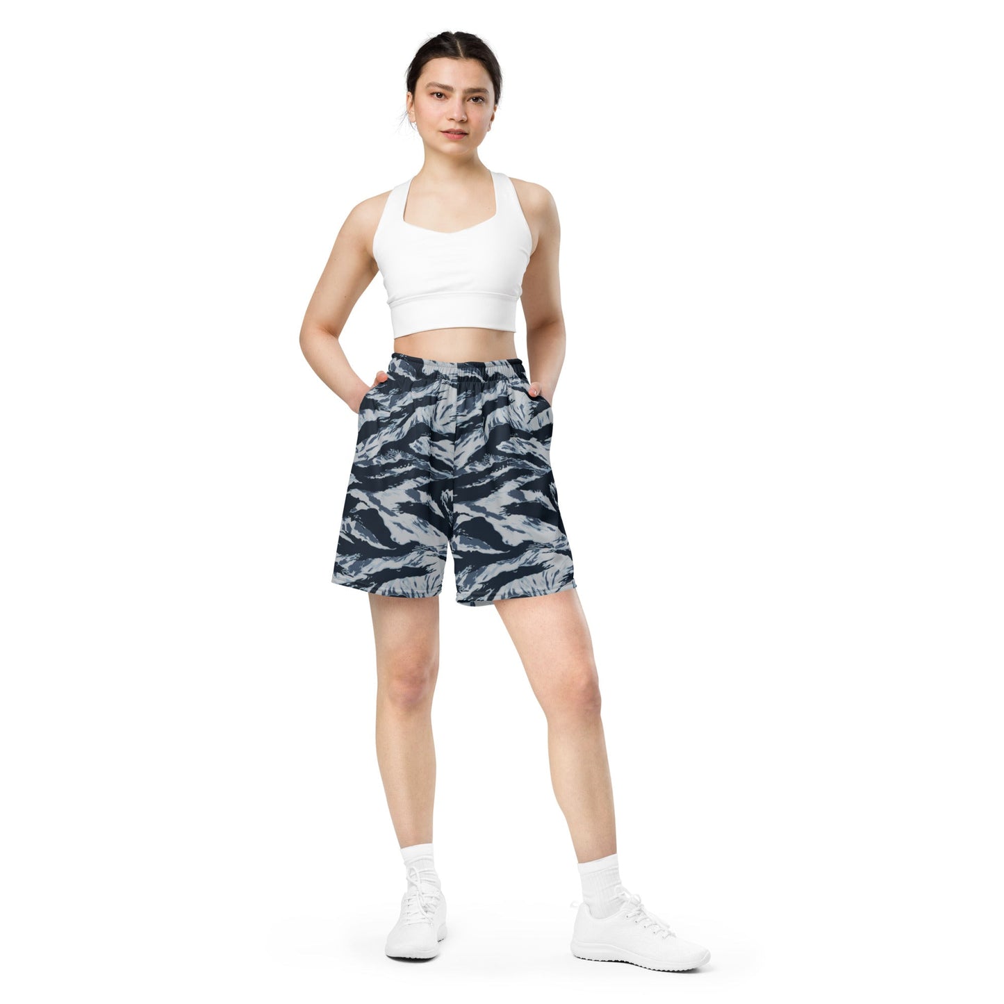 American Tiger Stripe Blue Frost CAMO Unisex Mesh Shorts
