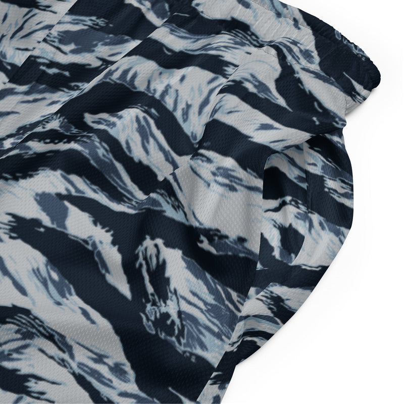 Tiger Stripe Blue Frost CAMO Unisex Mesh Shorts