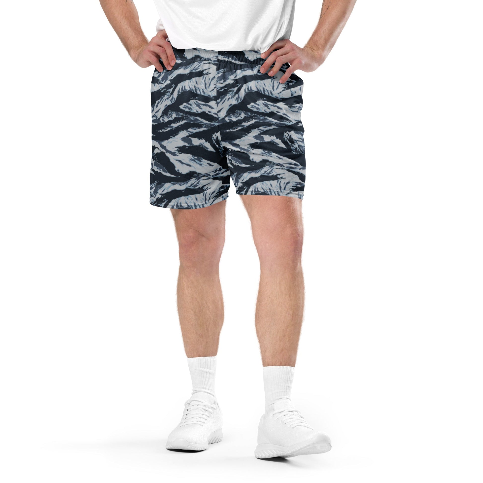 American Tiger Stripe Blue Frost CAMO Unisex Mesh Shorts
