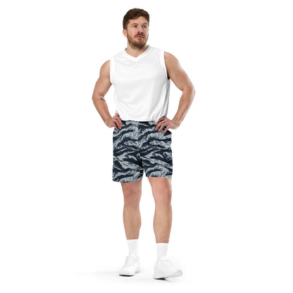 American Tiger Stripe Blue Frost CAMO Unisex Mesh Shorts