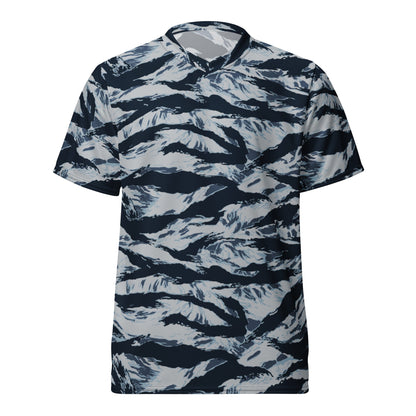 American Tiger Stripe Blue Frost CAMO unisex sports jersey - Sports Jerseys