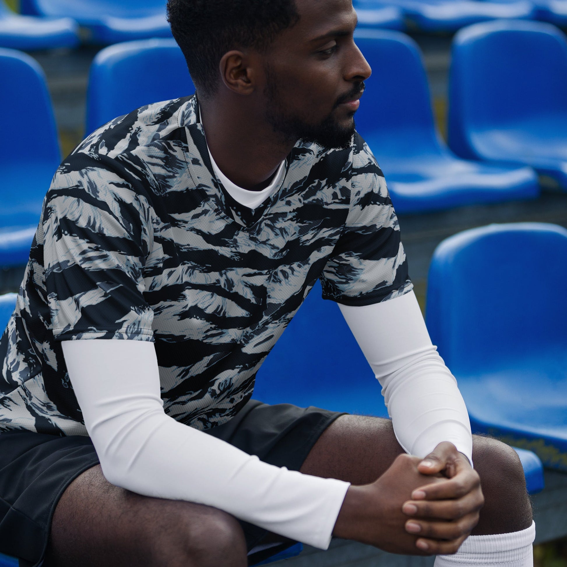 American Tiger Stripe Blue Frost CAMO unisex sports jersey - Sports Jerseys