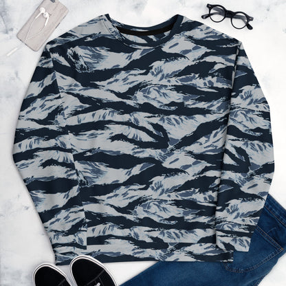 American Tiger Stripe Blue Frost CAMO Unisex Sweatshirt - Sweatshirts