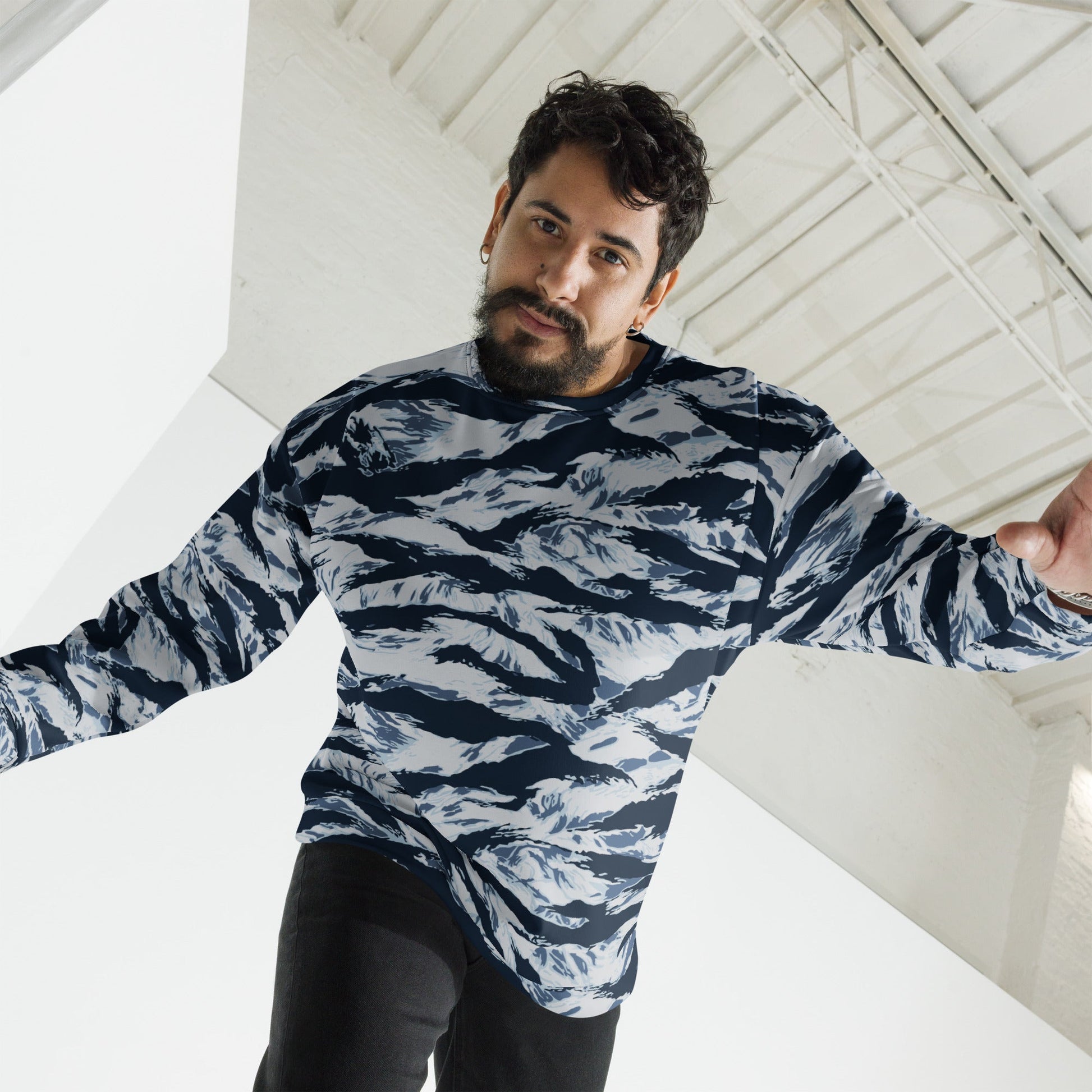 American Tiger Stripe Blue Frost CAMO Unisex Sweatshirt - Sweatshirts