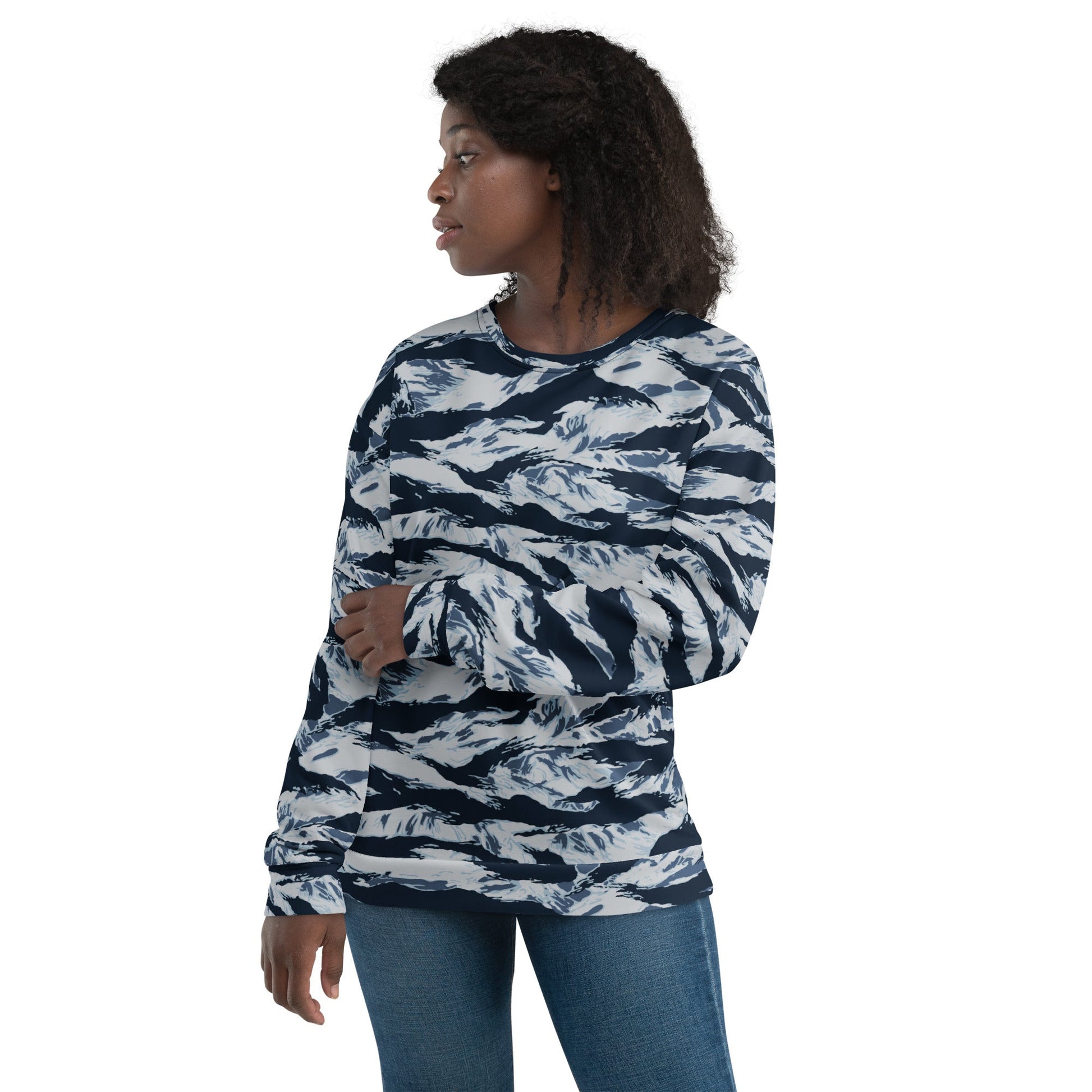 American Tiger Stripe Blue Frost CAMO Unisex Sweatshirt - Sweatshirts
