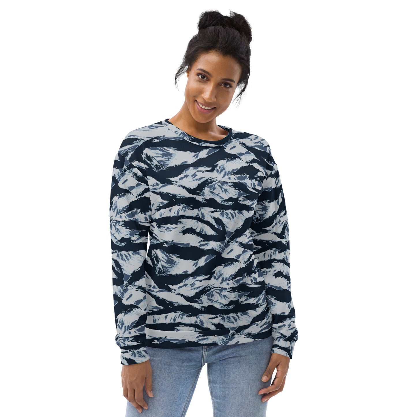 American Tiger Stripe Blue Frost CAMO Unisex Sweatshirt - Sweatshirts