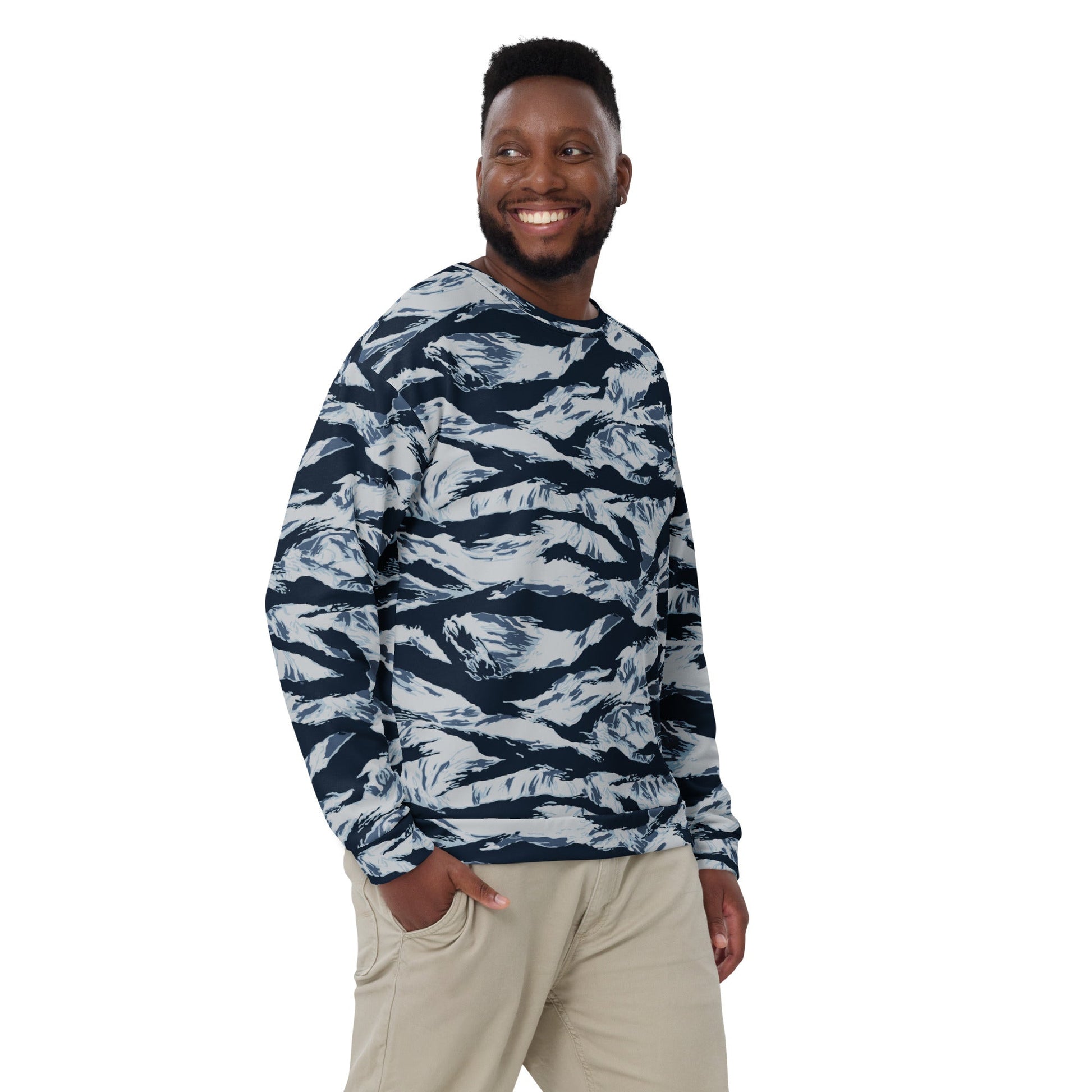 American Tiger Stripe Blue Frost CAMO Unisex Sweatshirt - Sweatshirts