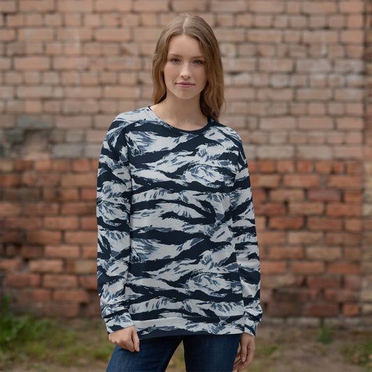 American Tiger Stripe Blue Frost CAMO Unisex Sweatshirt - Sweatshirts