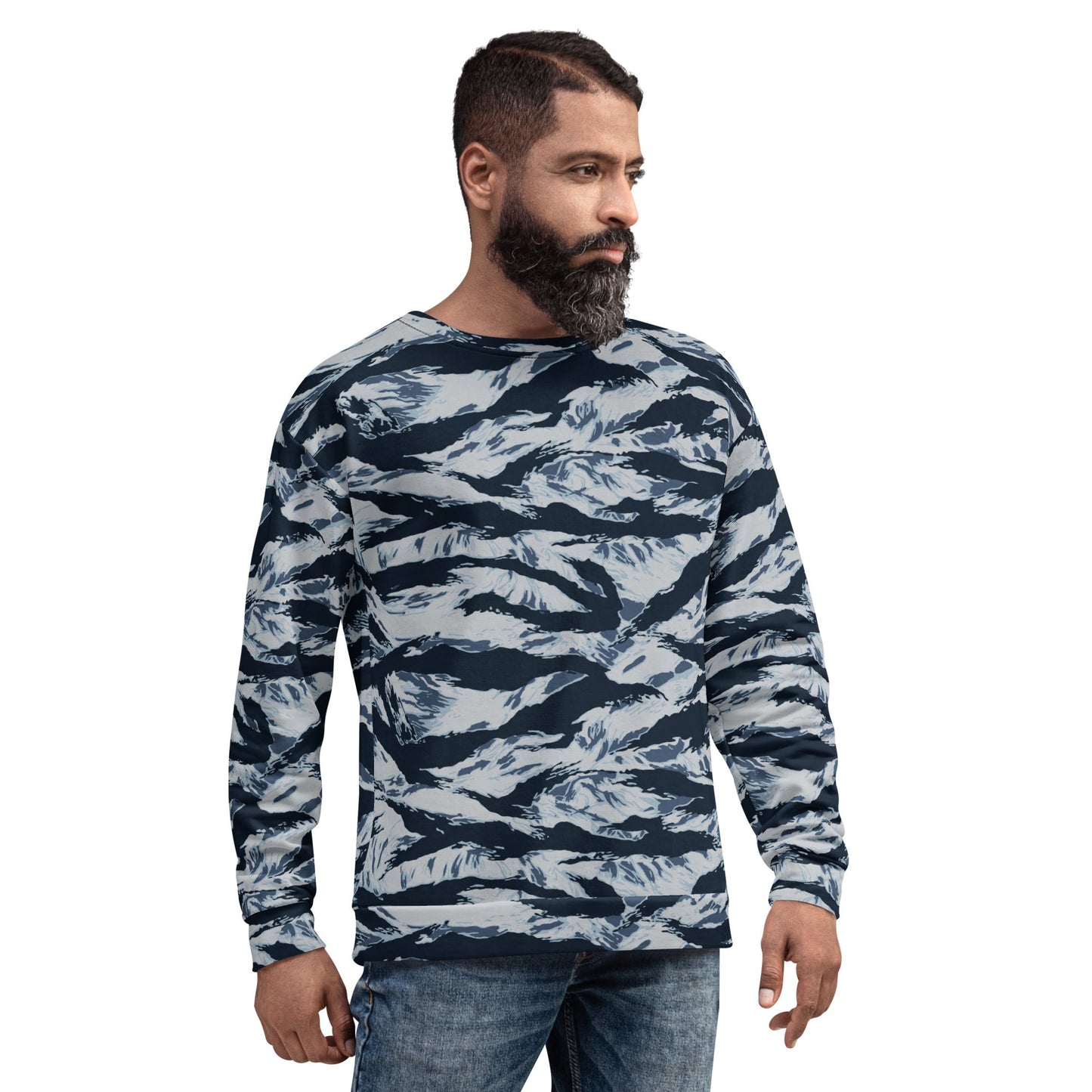 American Tiger Stripe Blue Frost CAMO Unisex Sweatshirt - Sweatshirts