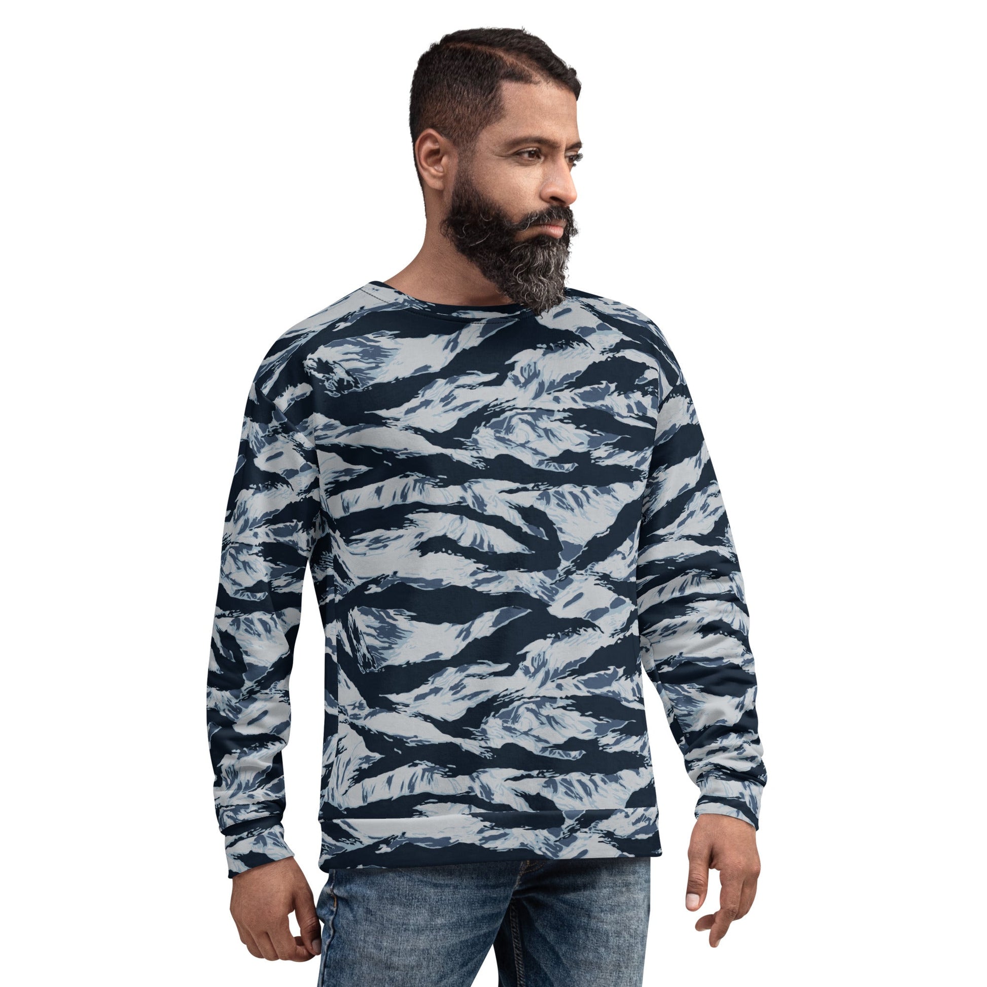 American Tiger Stripe Blue Frost CAMO Unisex Sweatshirt - Sweatshirts