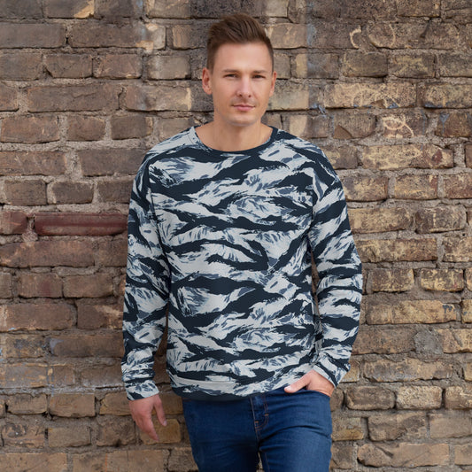 American Tiger Stripe Blue Frost CAMO Unisex Sweatshirt - XS - Sweatshirts