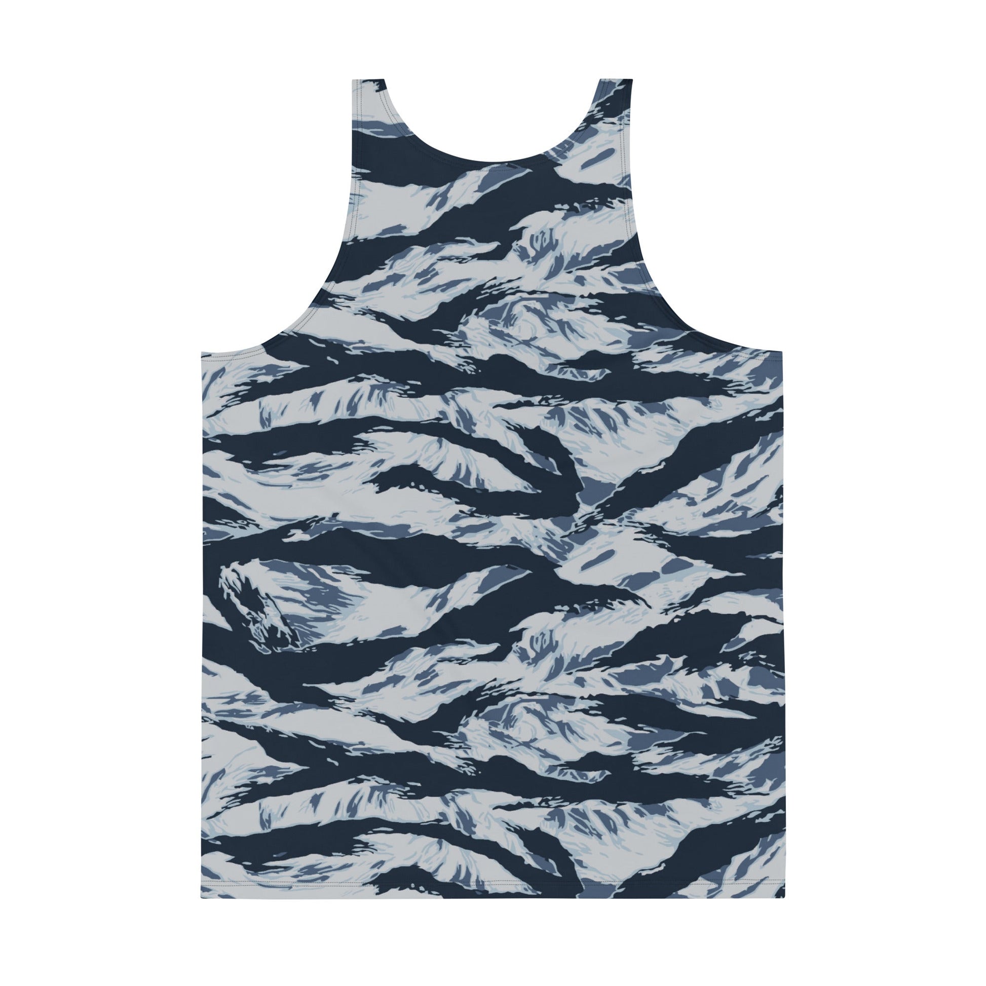 American Tiger Stripe Blue Frost CAMO Unisex Tank Top - Tops