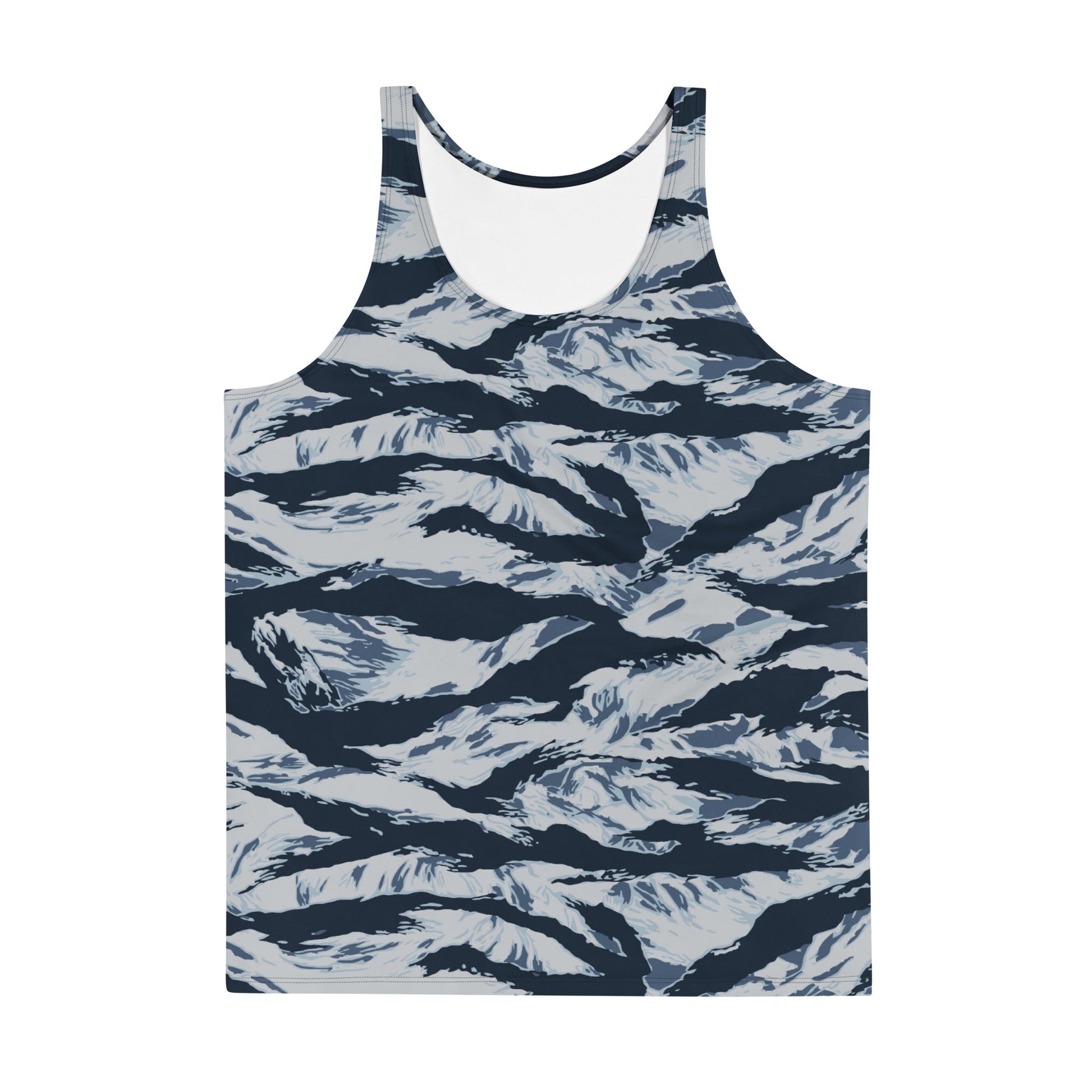 American Tiger Stripe Blue Frost CAMO Unisex Tank Top - Tops
