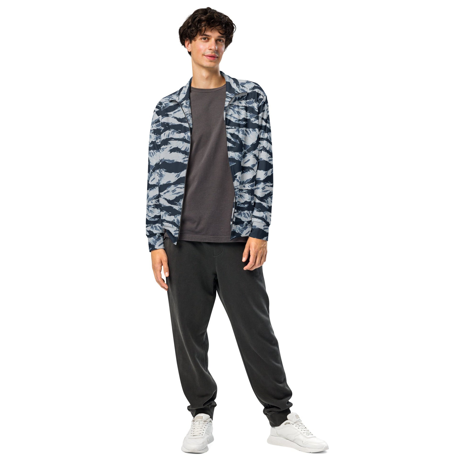 American Tiger Stripe Blue Frost CAMO Unisex track jacket - Track Jackets
