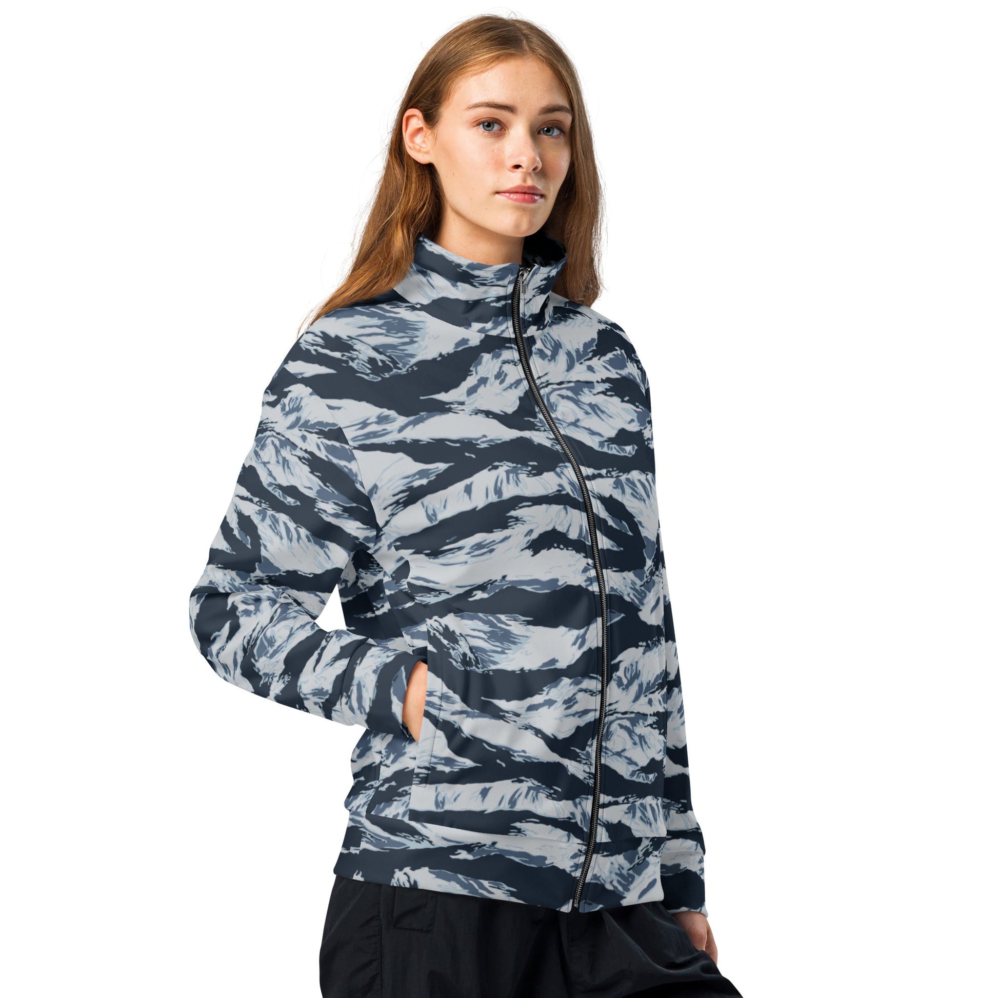 American Tiger Stripe Blue Frost CAMO Unisex track jacket - Track Jackets