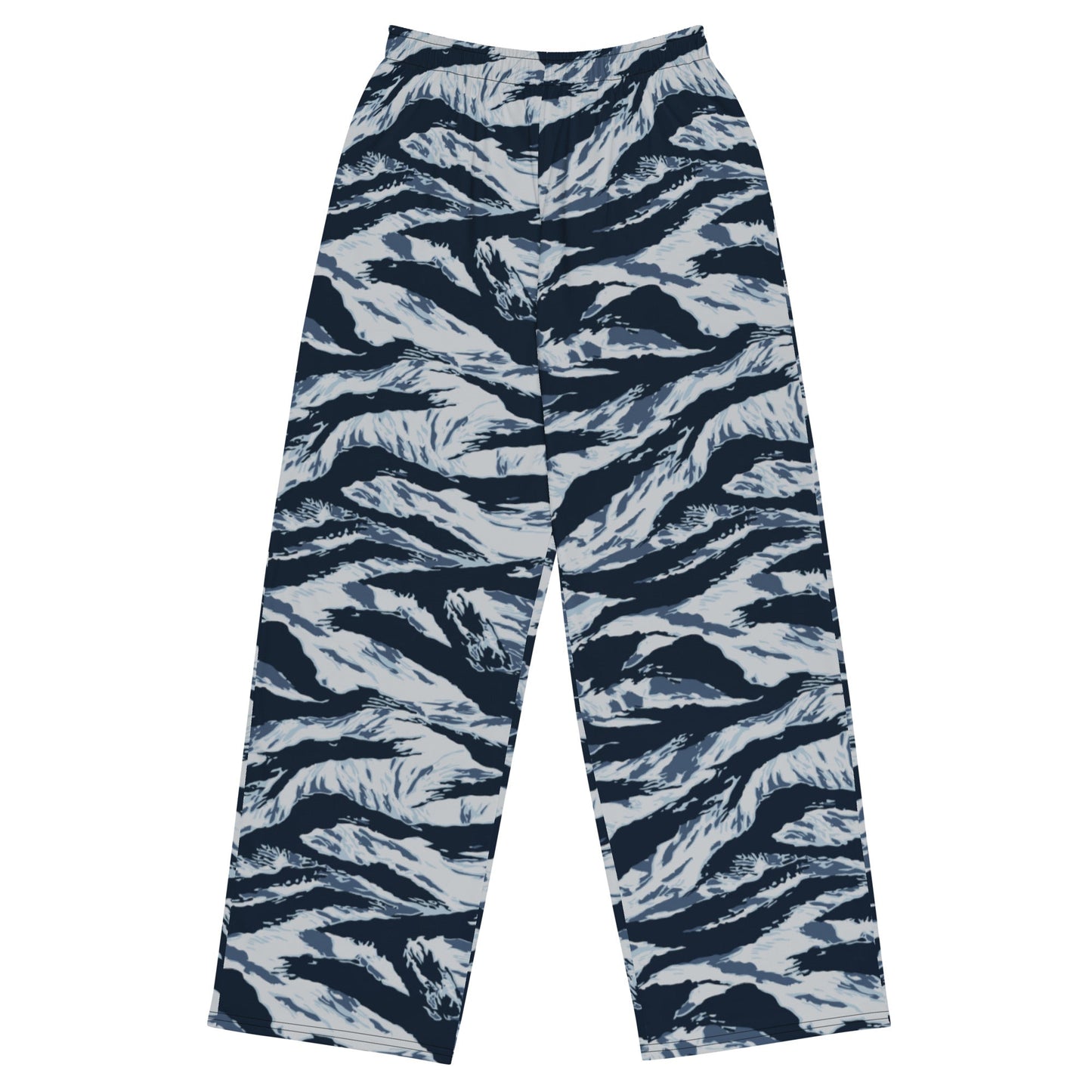 American Tiger Stripe Blue Frost CAMO unisex wide-leg pants - 2XS - Wide-leg Pants