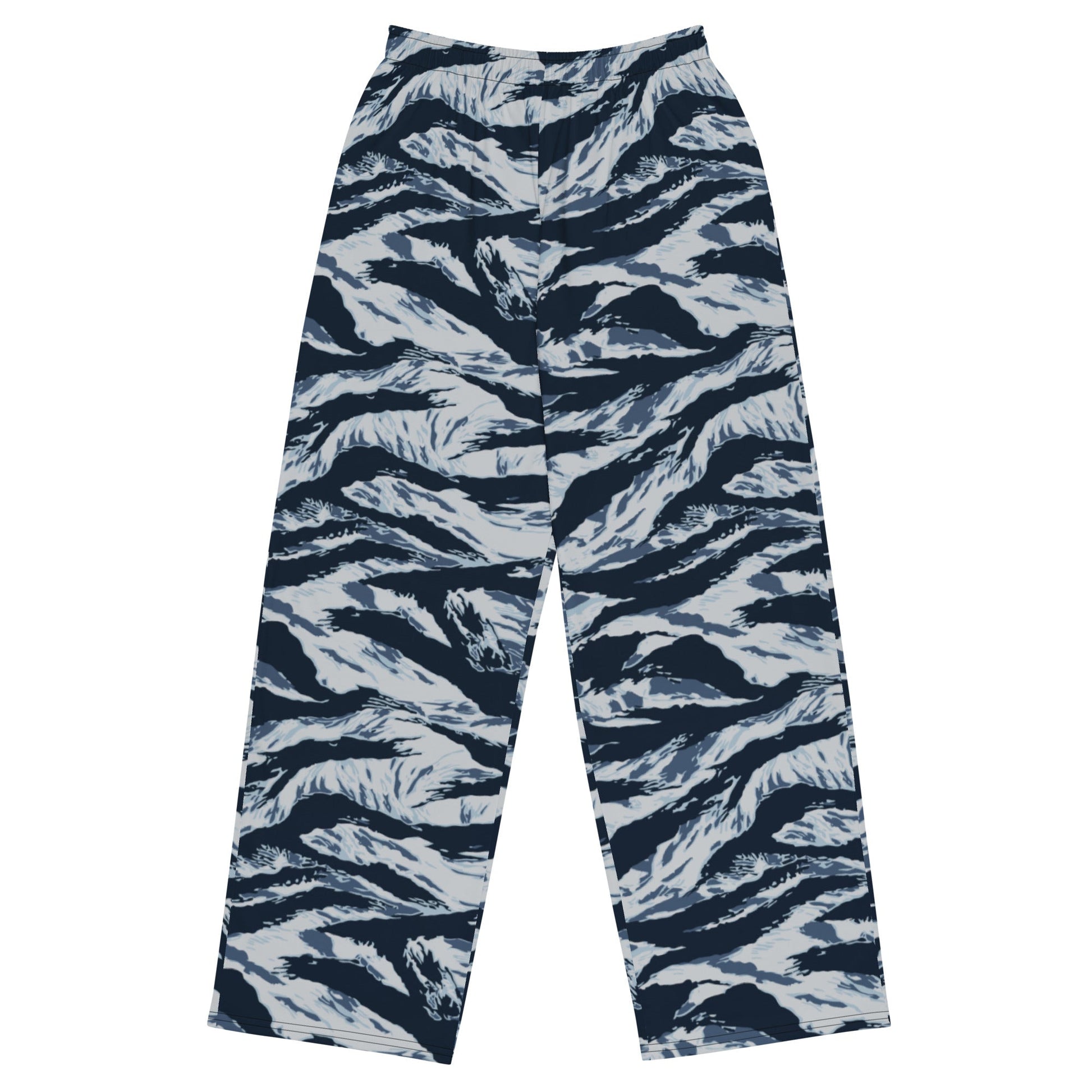 American Tiger Stripe Blue Frost CAMO unisex wide-leg pants - 2XS - Wide-leg Pants