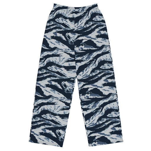 Tiger Stripe Blue Frost CAMO Unisex Wide-Leg Leisure Pants - 2XS - Pant