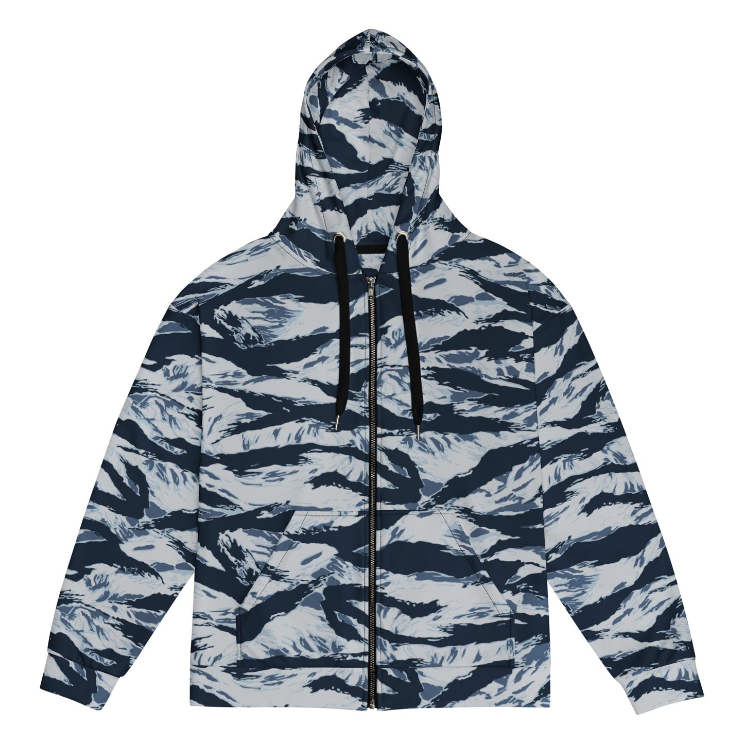 American Tiger Stripe Blue Frost CAMO Unisex zip hoodie - 2XS - Zip Hoodies