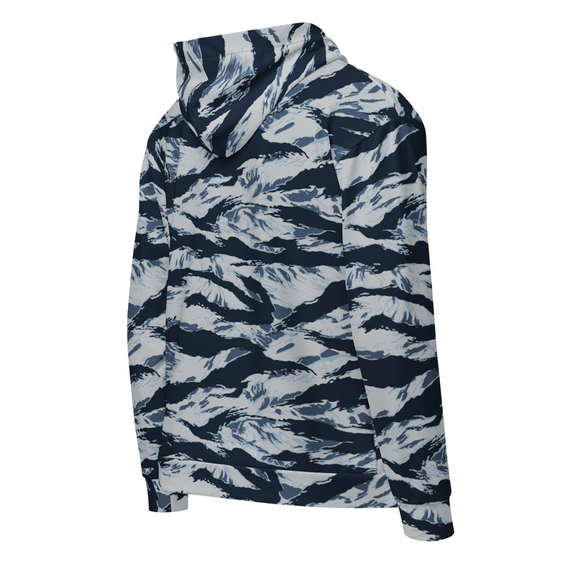 Tiger Stripe Blue Frost CAMO Unisex Zip Hoodie