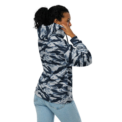 American Tiger Stripe Blue Frost CAMO Unisex zip hoodie - Zip Hoodies