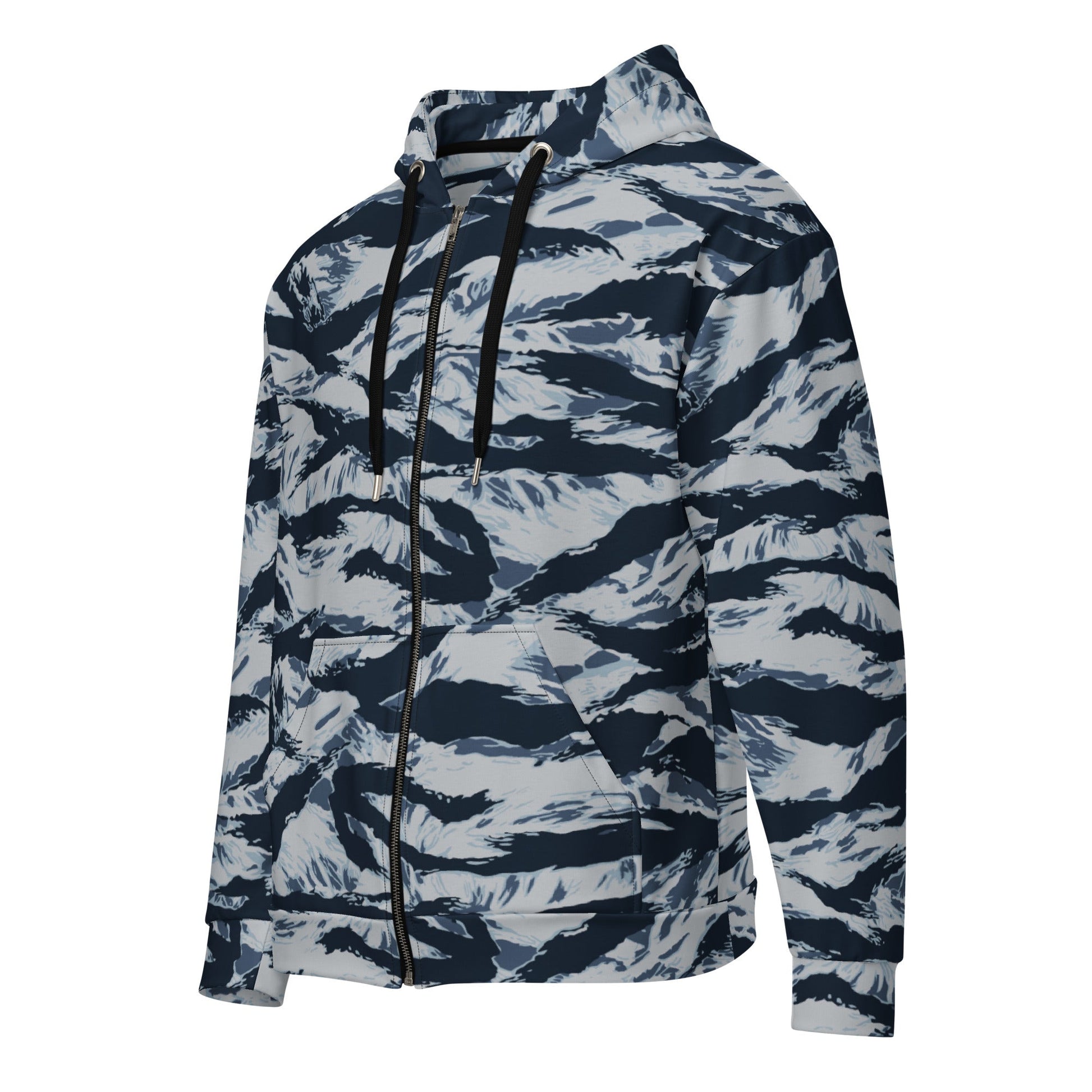 American Tiger Stripe Blue Frost CAMO Unisex zip hoodie - Zip Hoodies