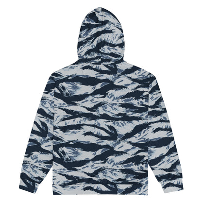 American Tiger Stripe Blue Frost CAMO Unisex zip hoodie - Zip Hoodies