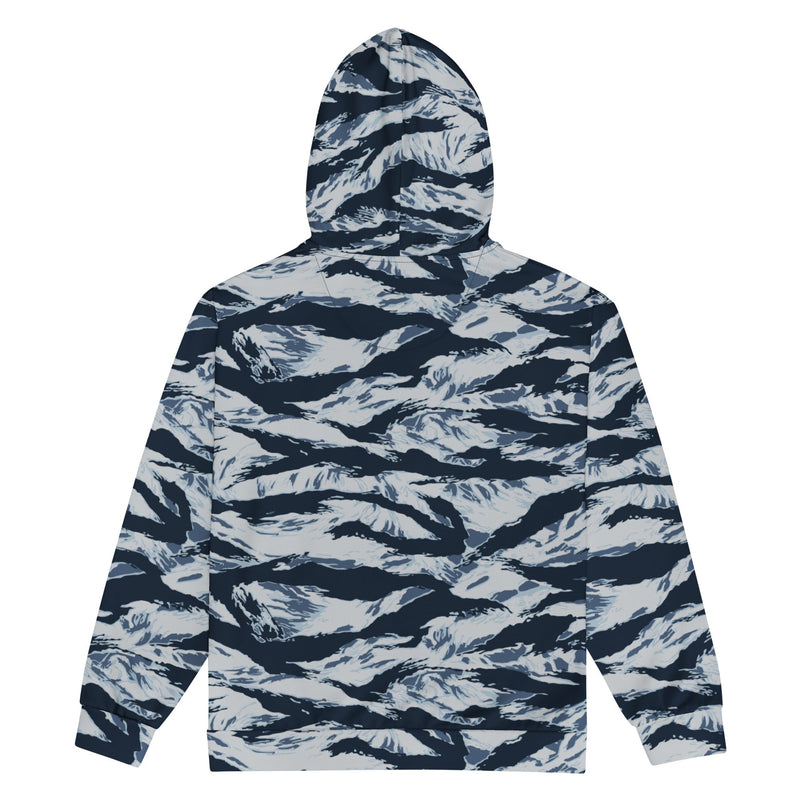 Tiger Stripe Blue Frost CAMO Unisex Zip Hoodie