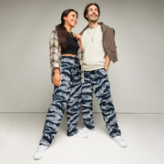 Tiger Stripe Blue Frost CAMO Unisex Wide-Leg Joggers - 2XS