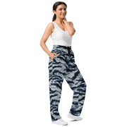 Tiger Stripe Blue Frost CAMO Unisex Wide-Leg Joggers