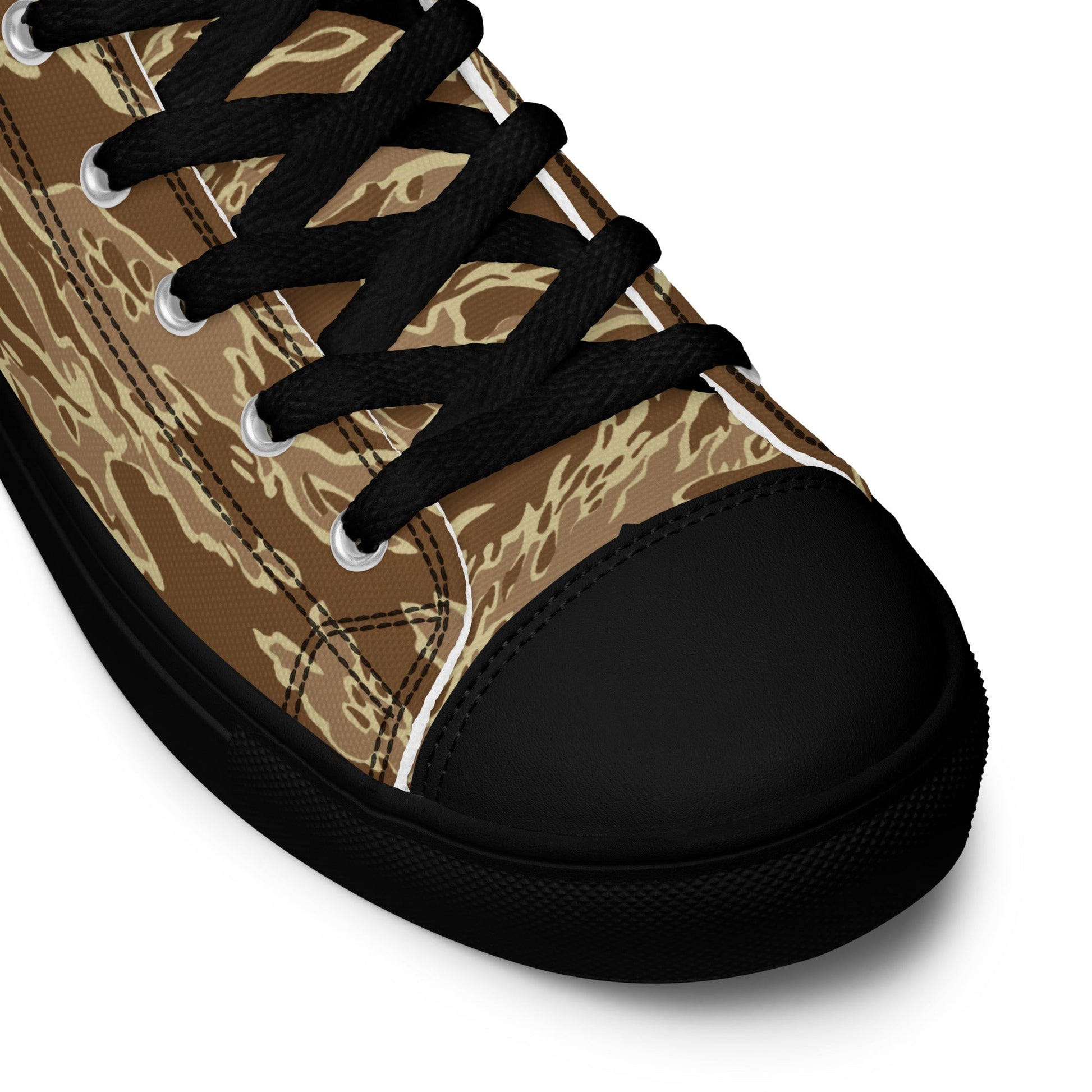 American Tiger Stripe Desert CAMO Mens High-Top Canvas Shoes