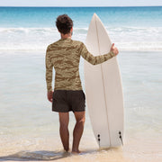 Tiger Stripe Desert CAMO Mens Long-Sleeve Rash Guard
