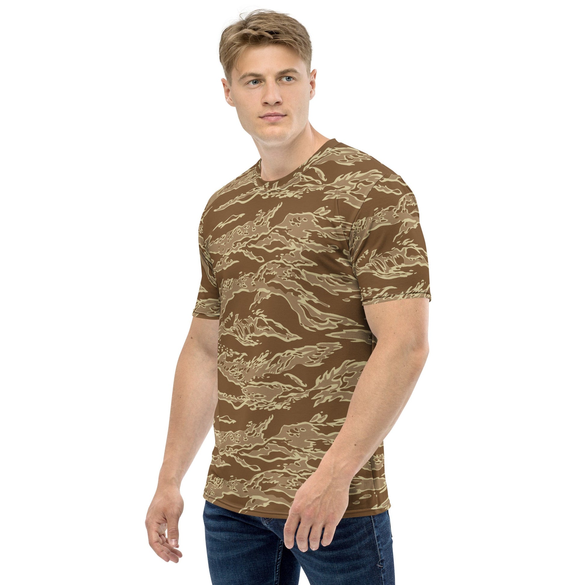 American Tiger Stripe Desert CAMO Mens t-shirt - T-Shirts