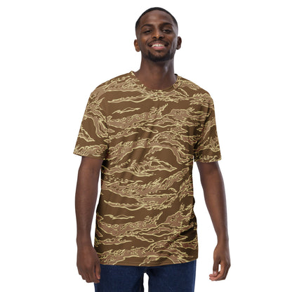 American Tiger Stripe Desert CAMO Men’s t-shirt - Mens T-Shirt