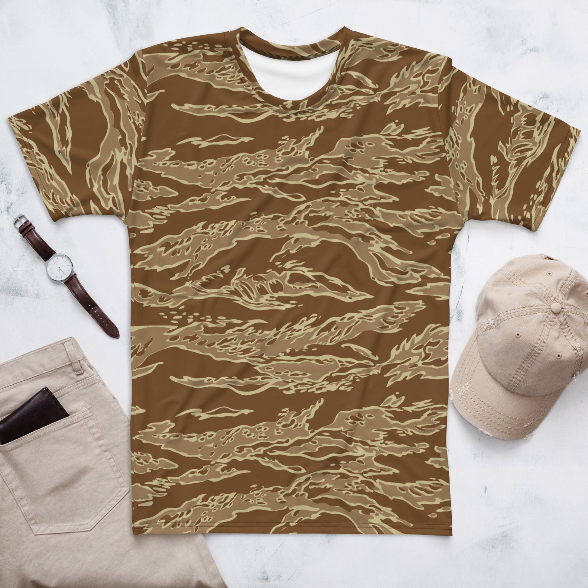 American Tiger Stripe Desert CAMO Mens t-shirt - XS - T-Shirts