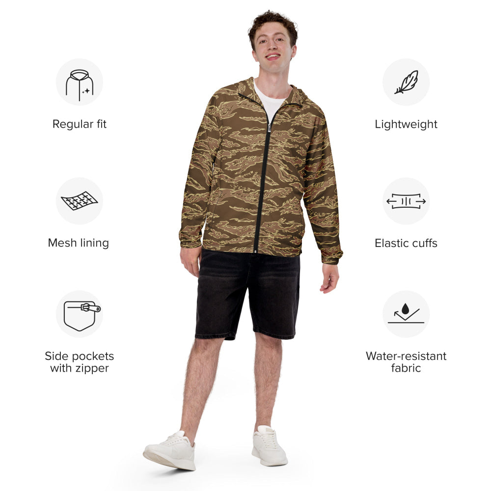 American Tiger Stripe Desert CAMO Men’s windbreaker - Mens Windbreaker