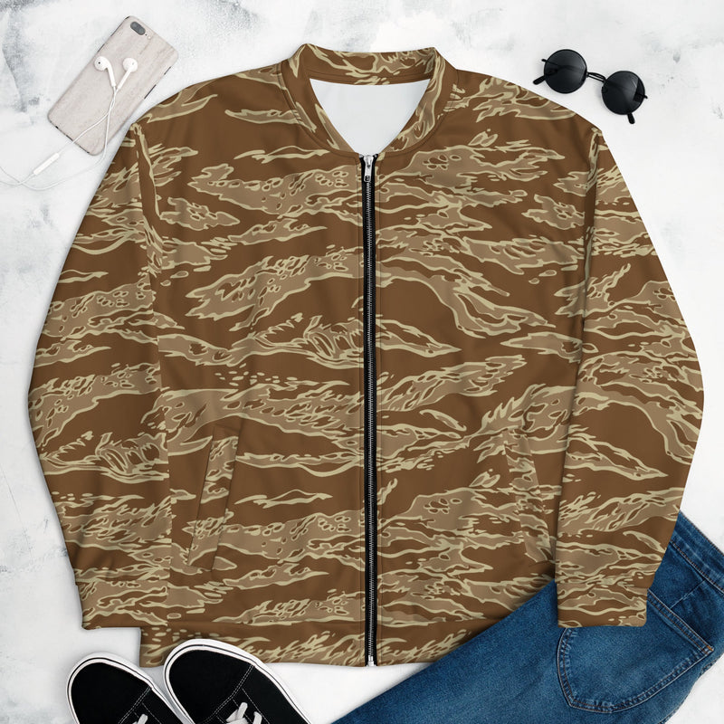 Tiger Stripe Desert CAMO Unisex Bomber Jacket - XS