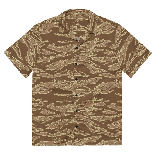 American Tiger Stripe Desert CAMO Unisex button shirt - 2XS - Button Shirts