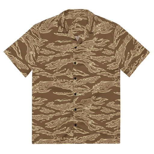 Tiger Stripe Desert CAMO Unisex Short-Sleeve Button Shirt - 2XS - Button-Up