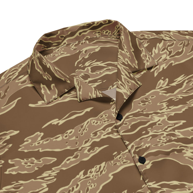 Tiger Stripe Desert CAMO Unisex Short-Sleeve Button Shirt - Button-Up
