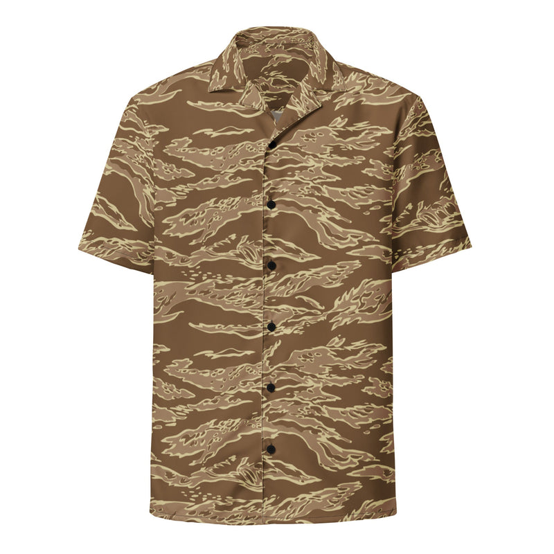 Tiger Stripe Desert CAMO Unisex Short-Sleeve Button Shirt - Button-Up